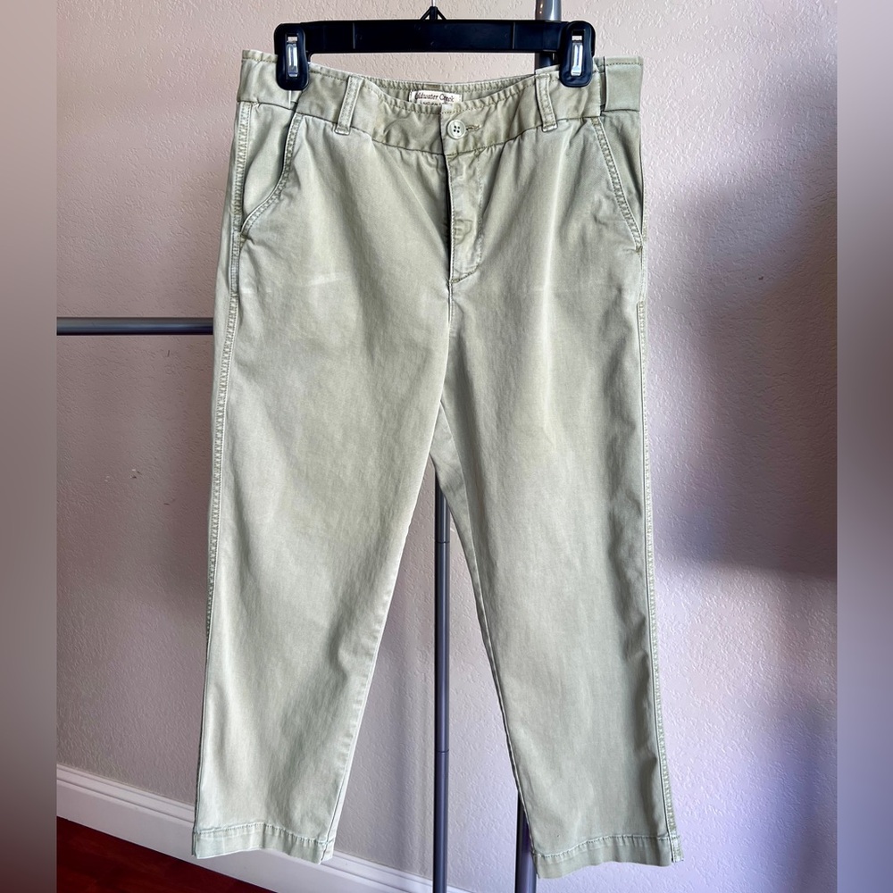 Coldwater Creek Classic Olive Green Cotton Capri Pants Size 6 Petite